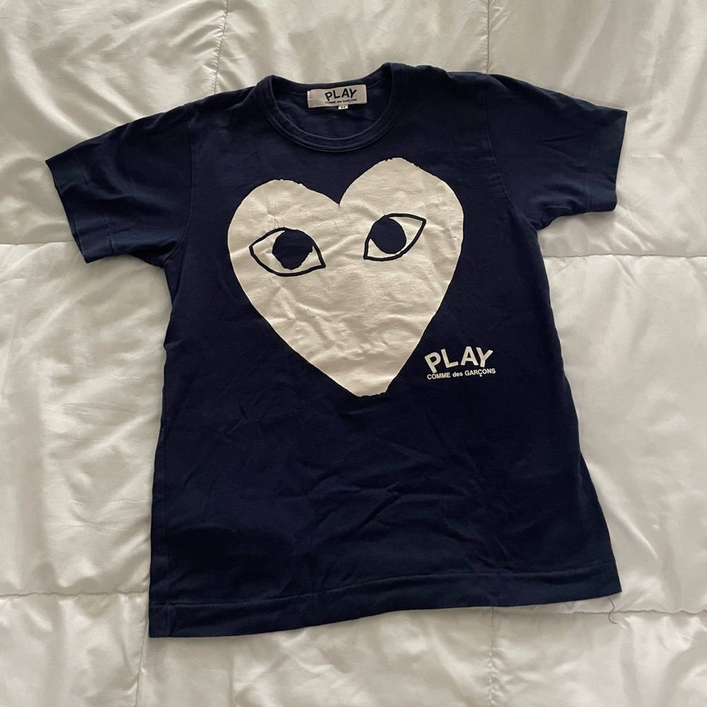 Comme Des Garçons Play T Shirt Navy Blue